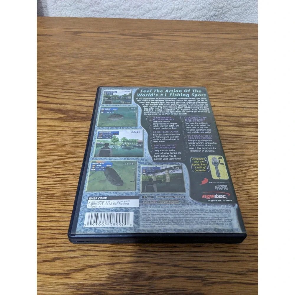Fishermans Bass Club Sony PlayStation 2 PS2 2002 Agetec‎ Fishing Game SLUS-20428